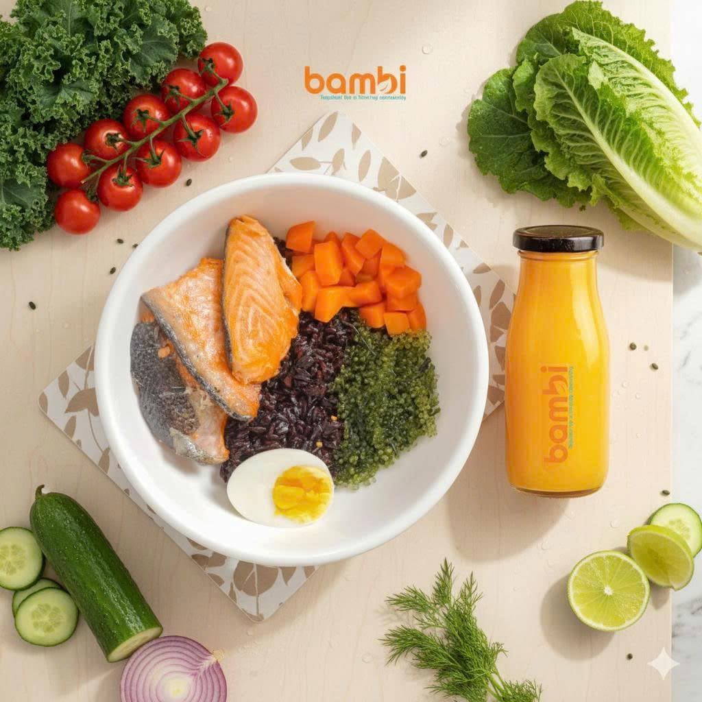 Tô salad tươi ngon với nguyên liệu đầy màu sắc